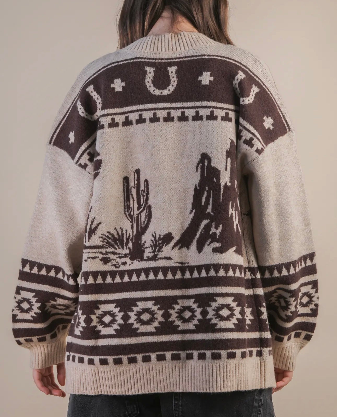 Tan western cardigan