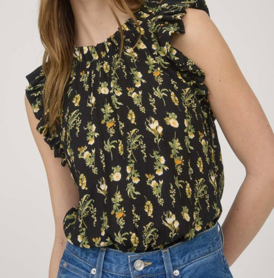 Floral ruffle top