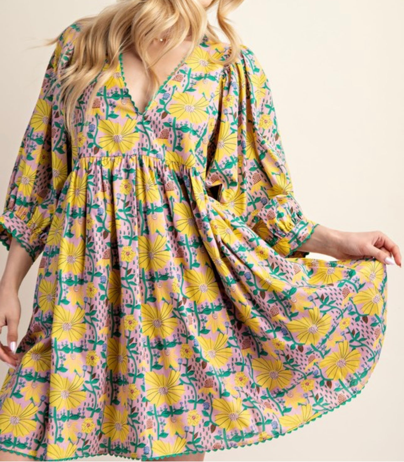 Yellow mini dress