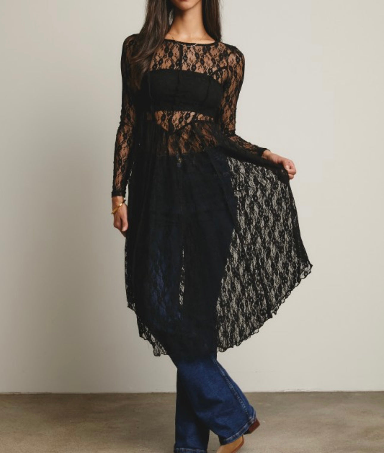 Sheer layering dress