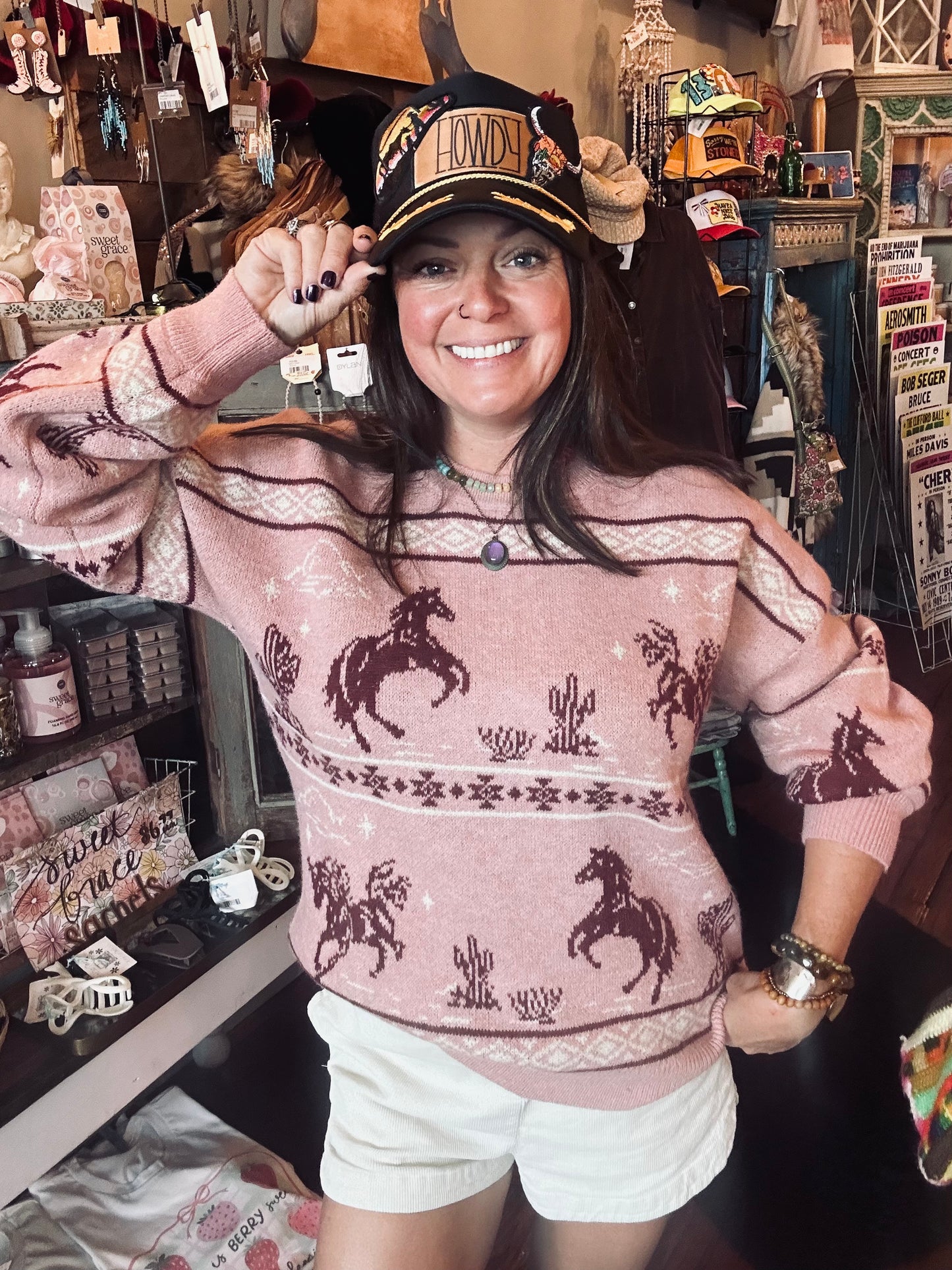 Pony up sweater