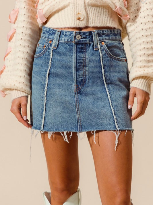 Denim mini skirt