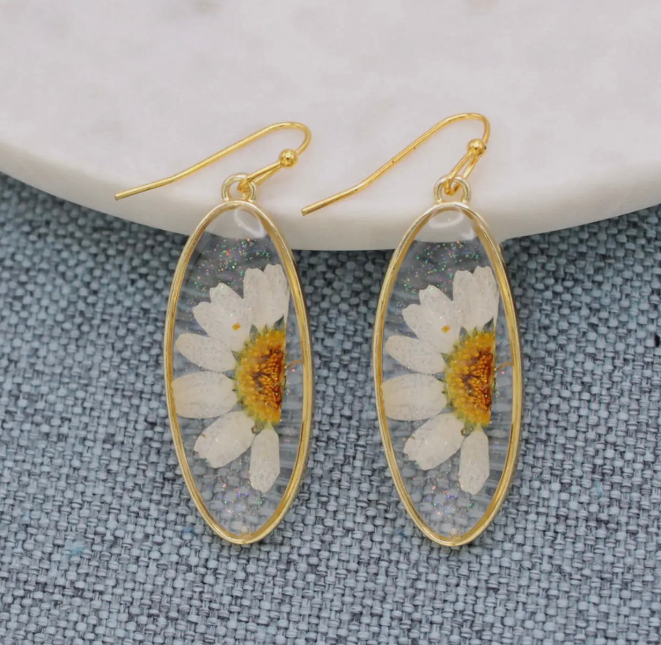 Pressed half daisies