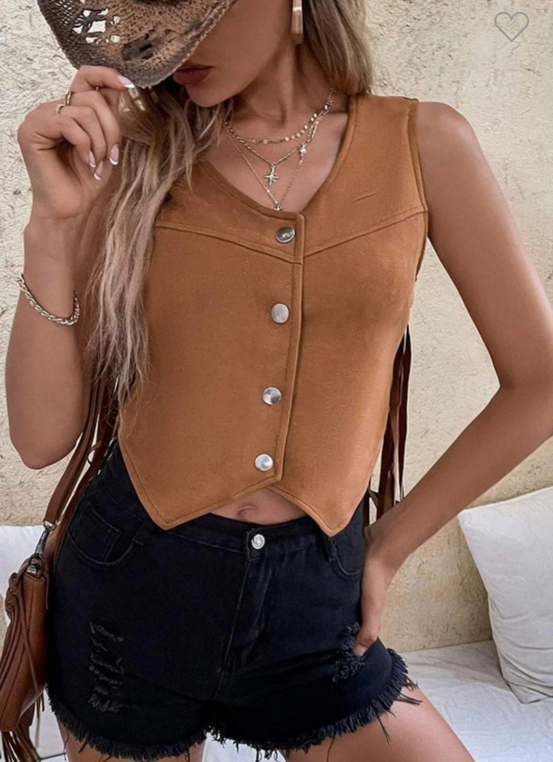 Fringe back vest