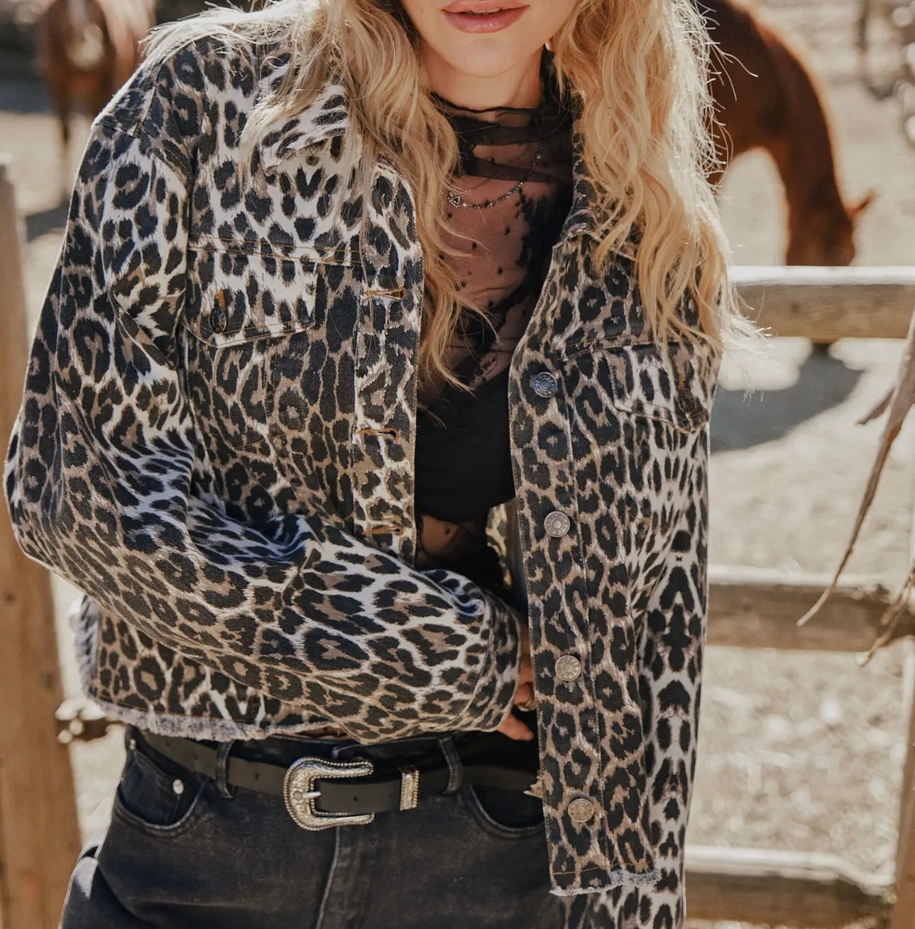 Leopard Jean jacket