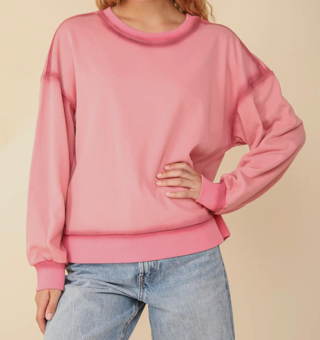 Spray Seam Sweater (pink)