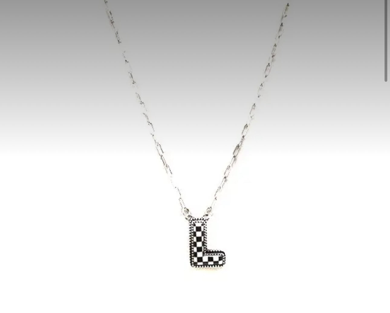 Check letter necklace