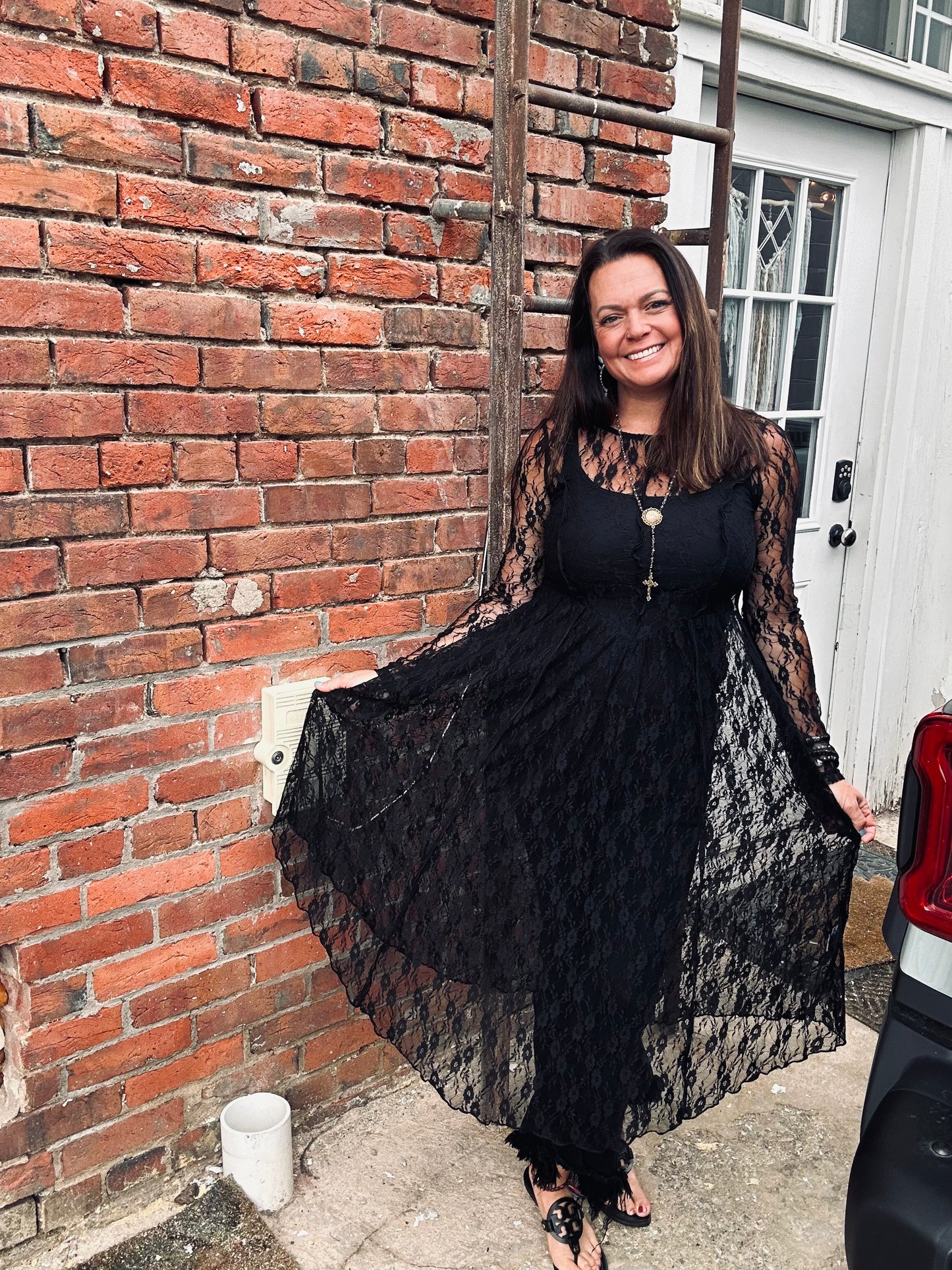 Sheer layering dress