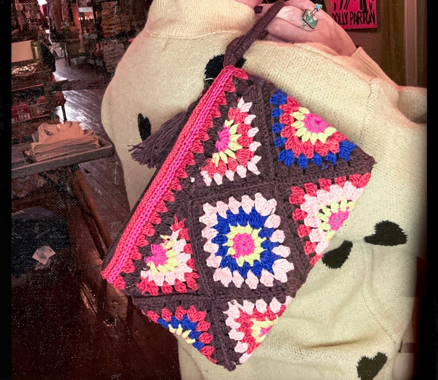 Crochet wristlet