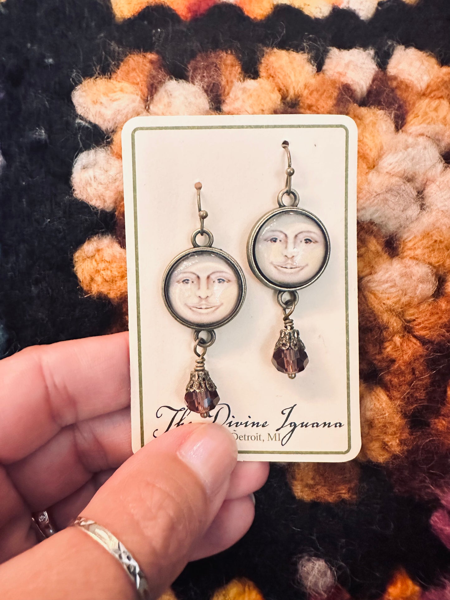 Victorian Man in the Moon Earrings