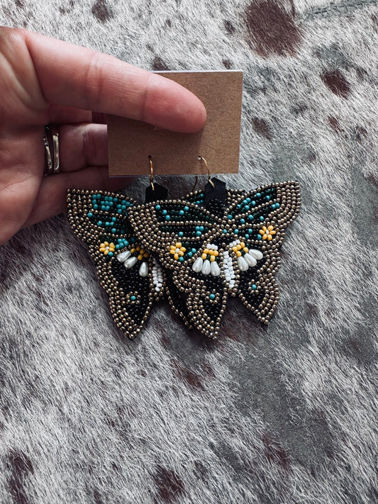 Butterfly bead earrings