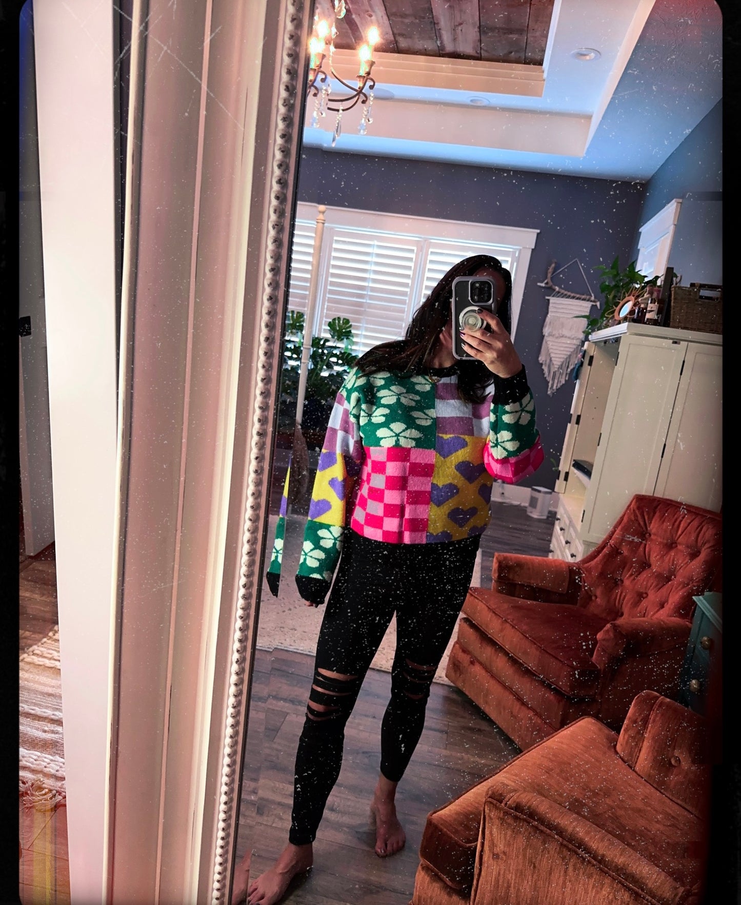 Multi pattern sweater