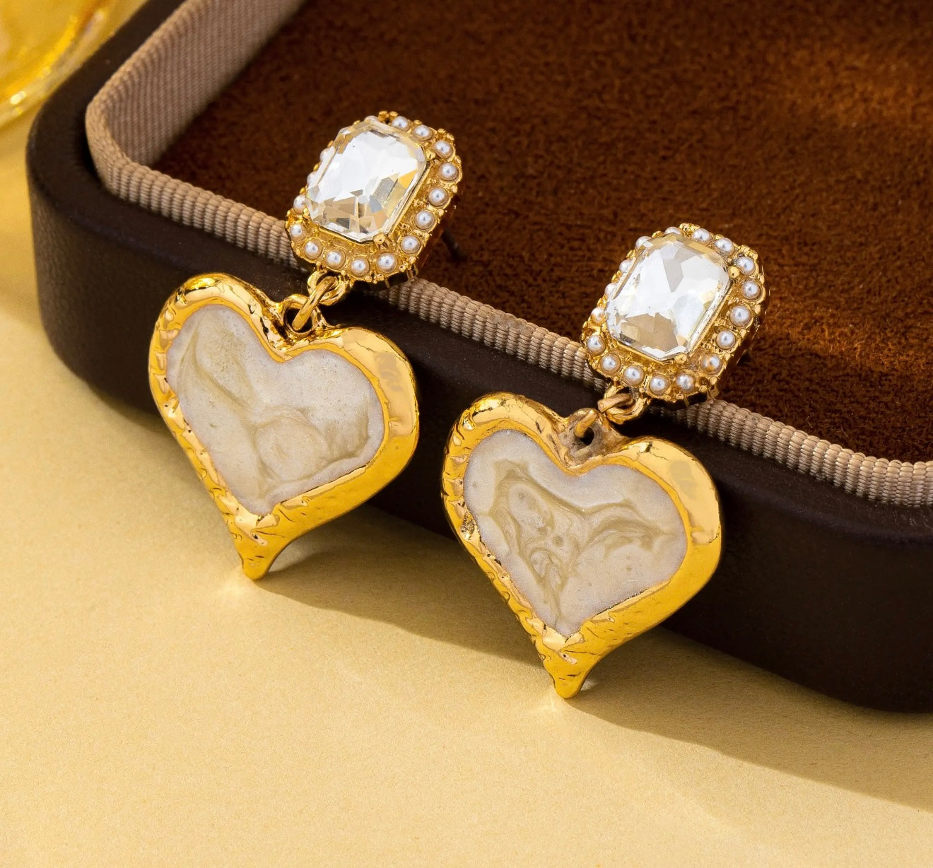 Marbled heart drops