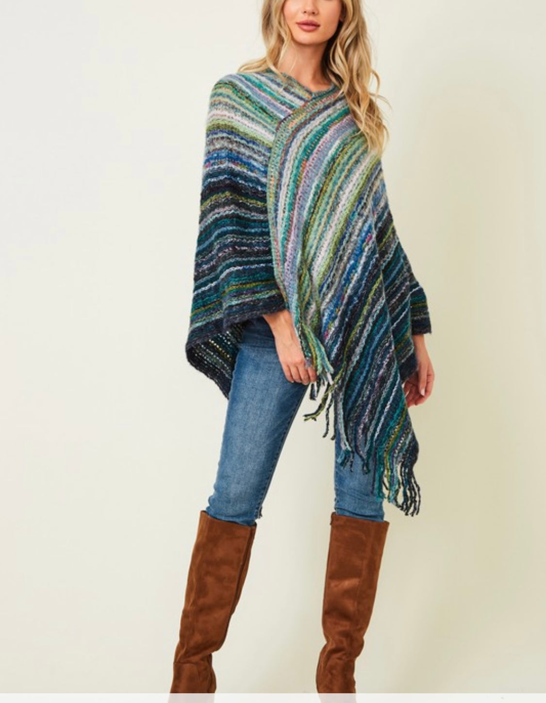 Poncho yarn sweater