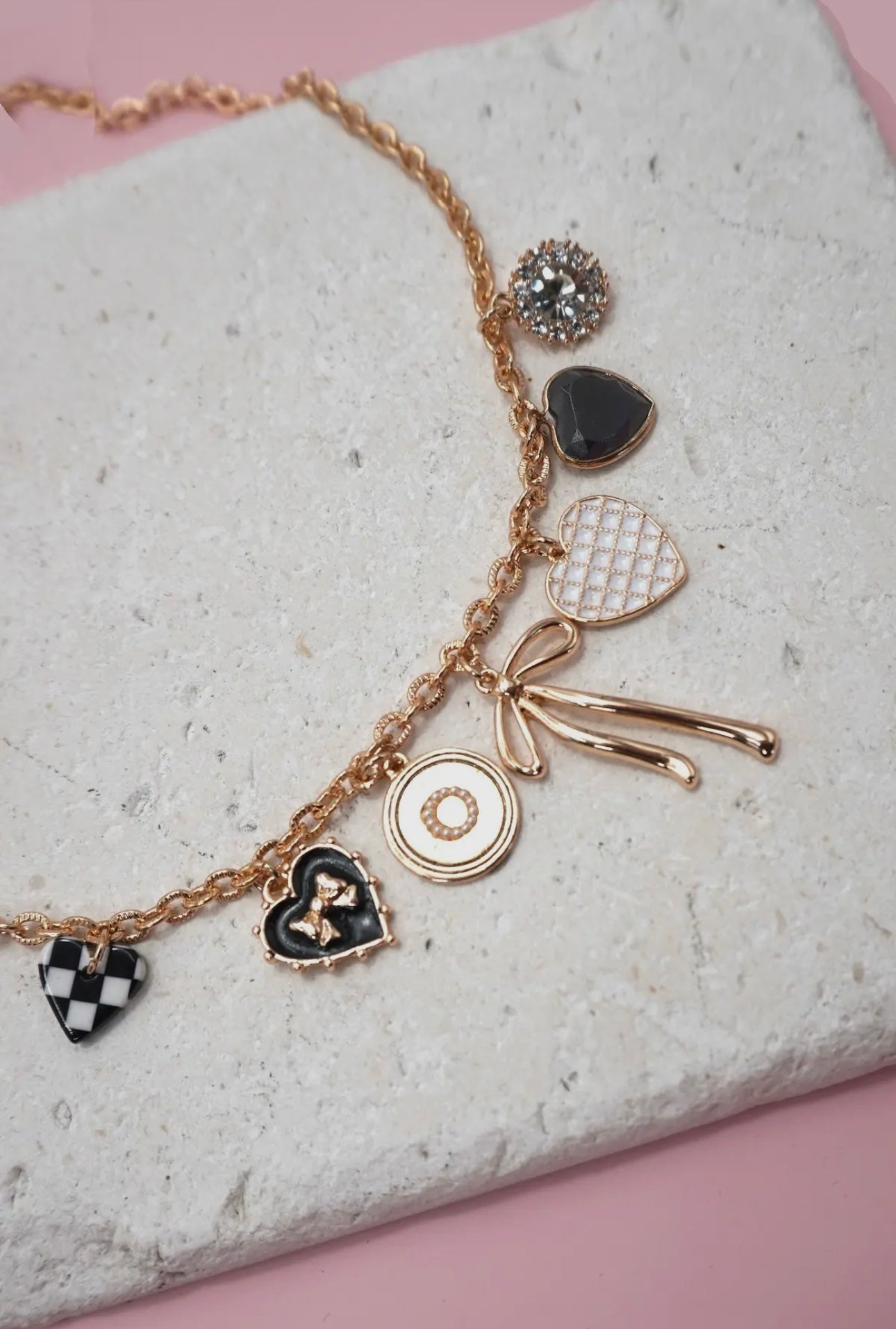 Check charm necklace