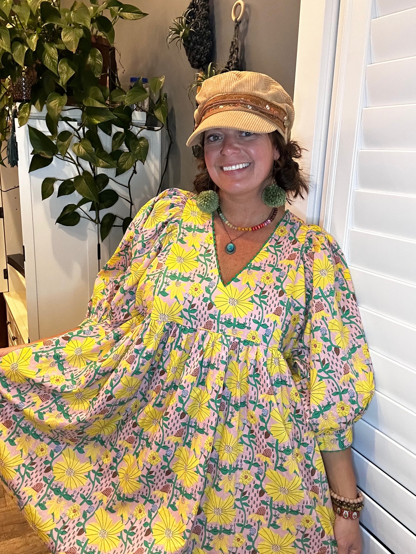 Yellow mini dress