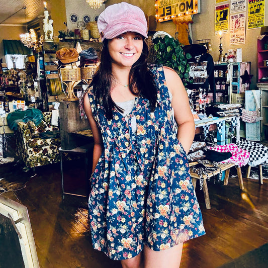 Washed floral romper