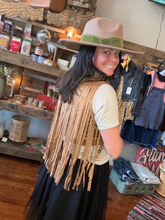 Fringe back vest