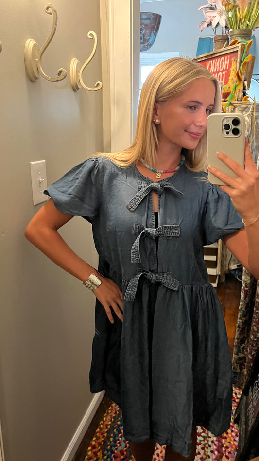 Chambray tie dress