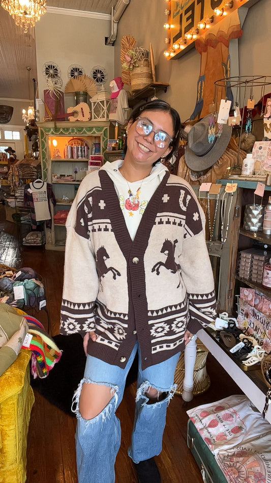 Tan western cardigan
