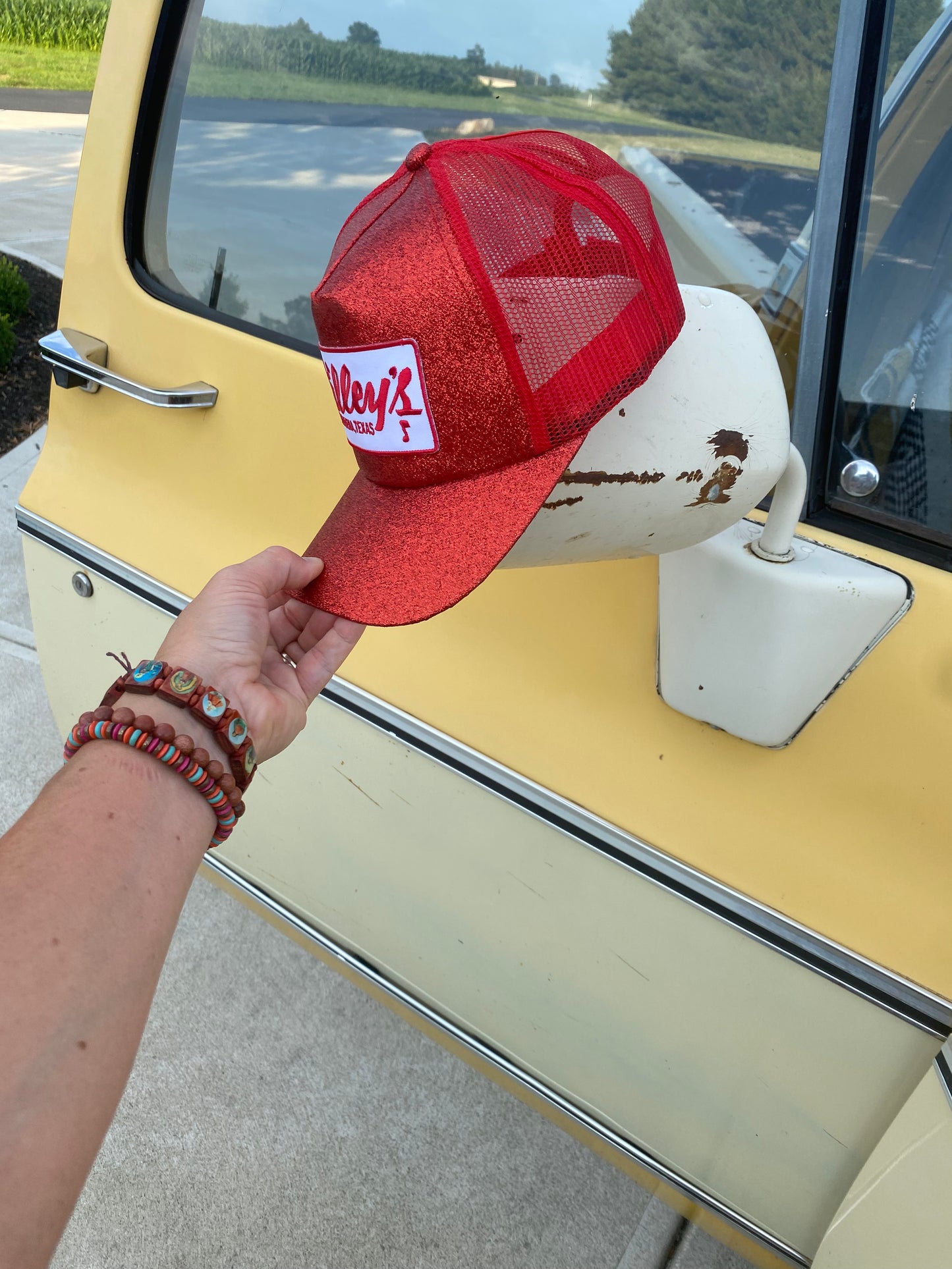 Gilley’s glitter red hat