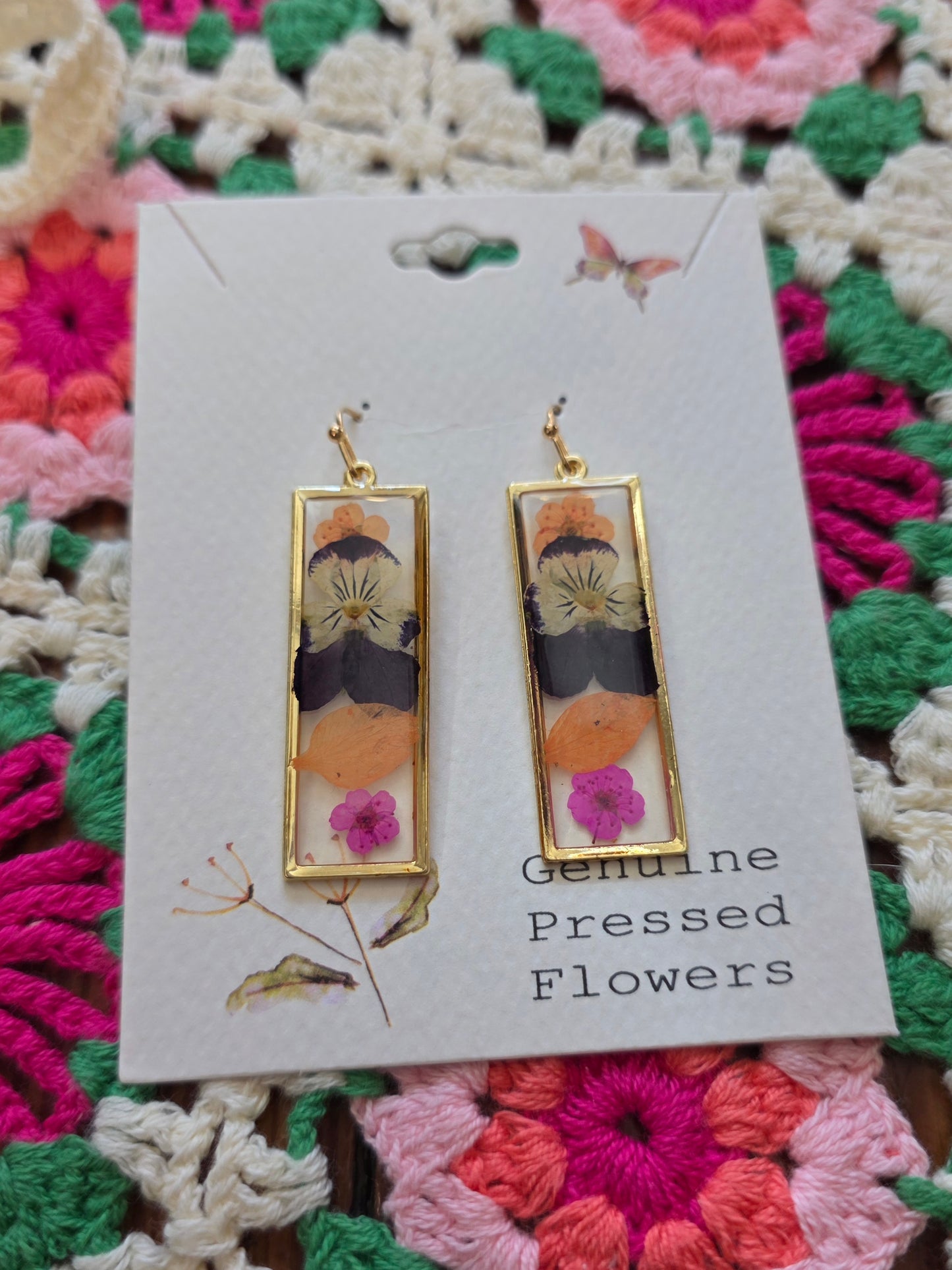 Tropical dried earrings