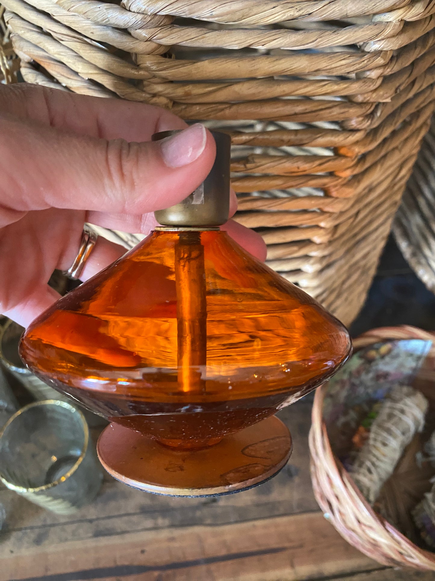 Blown glass candle holder