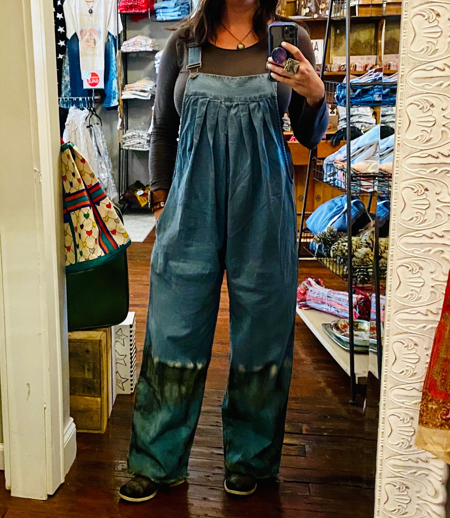 Tie Dye Denim Overalls