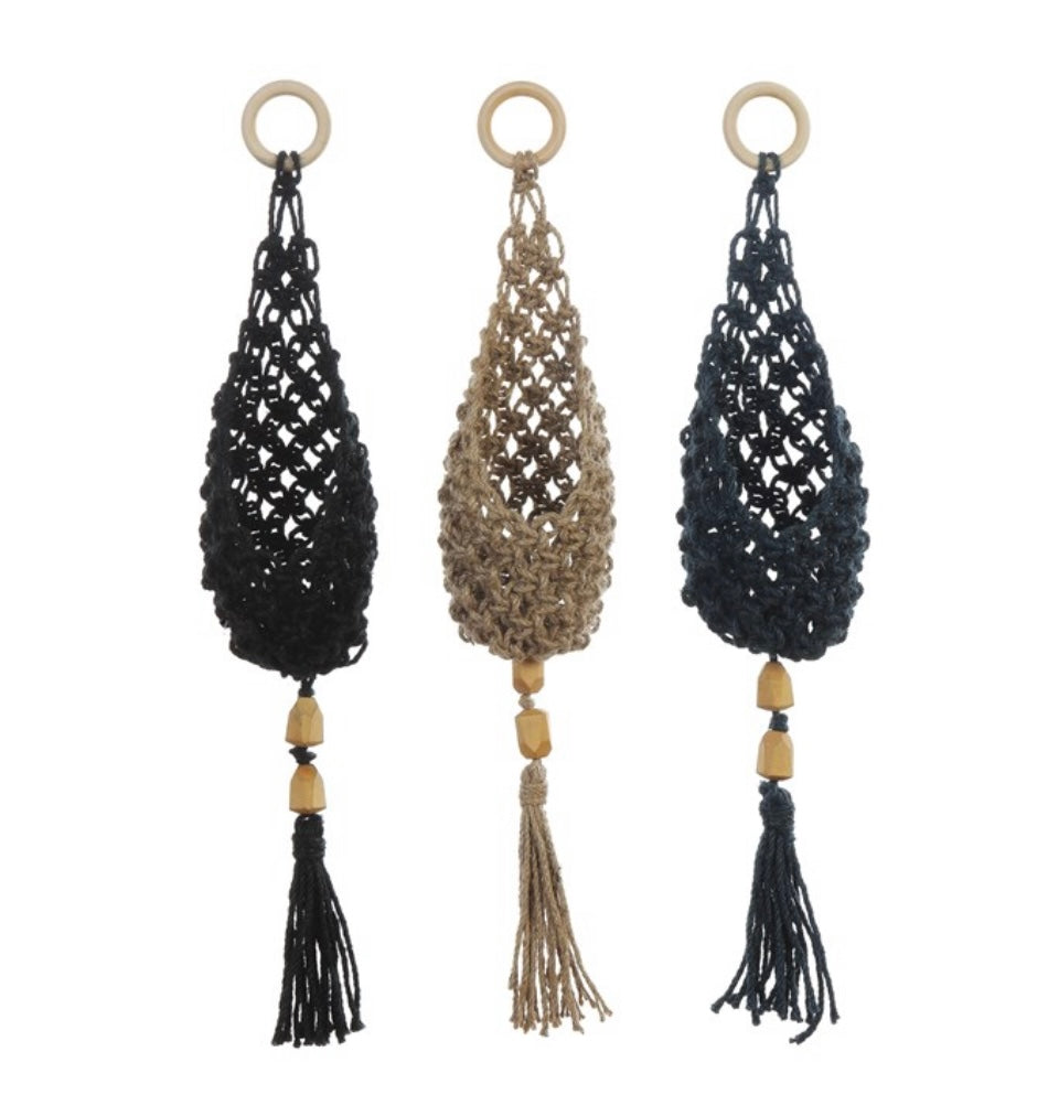 Macrame scoop hangers