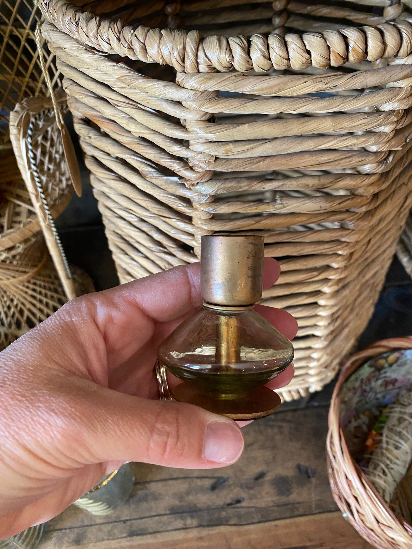 Blown glass candle holder