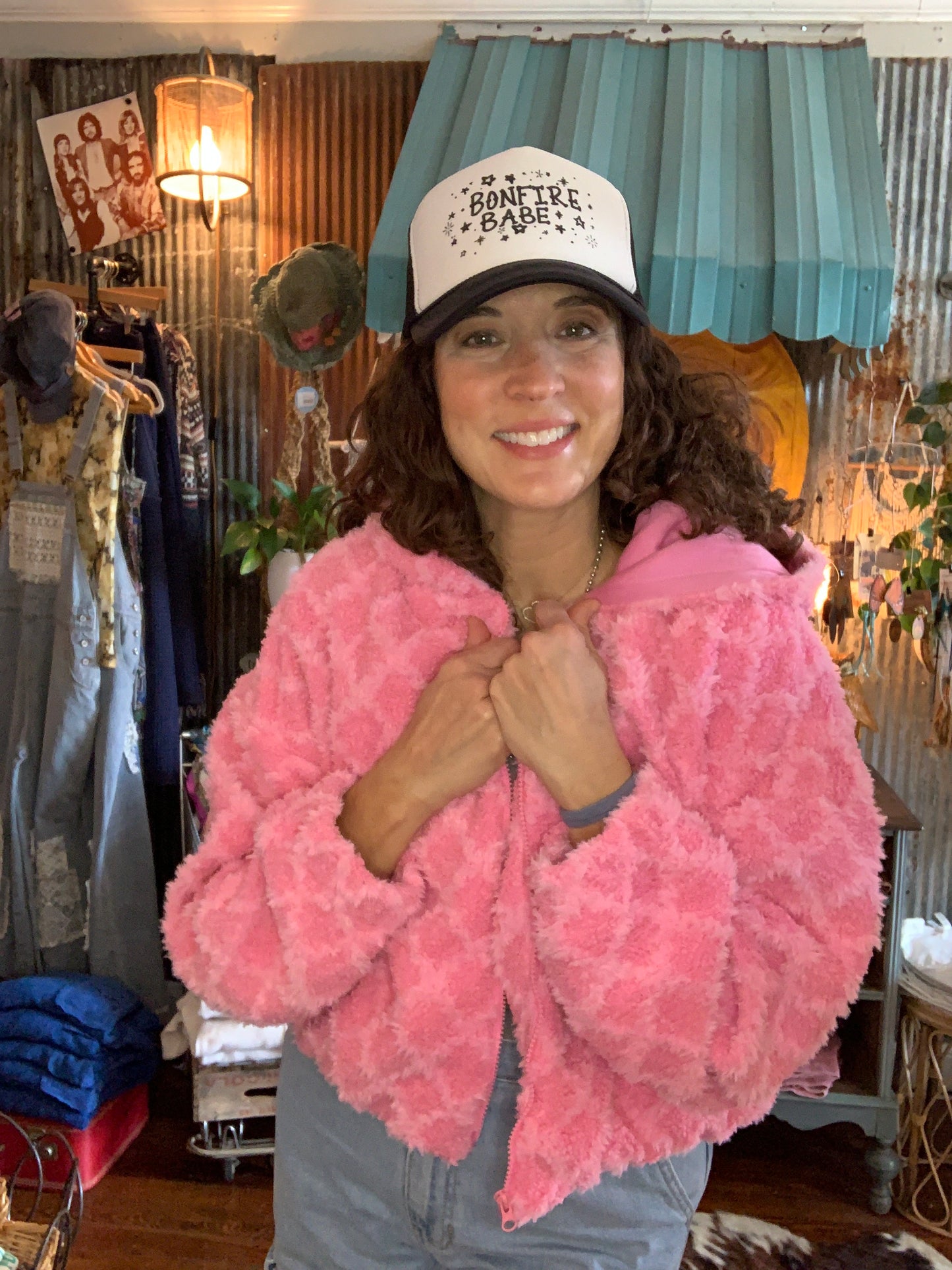 Oversized fuzz jacket (pink)