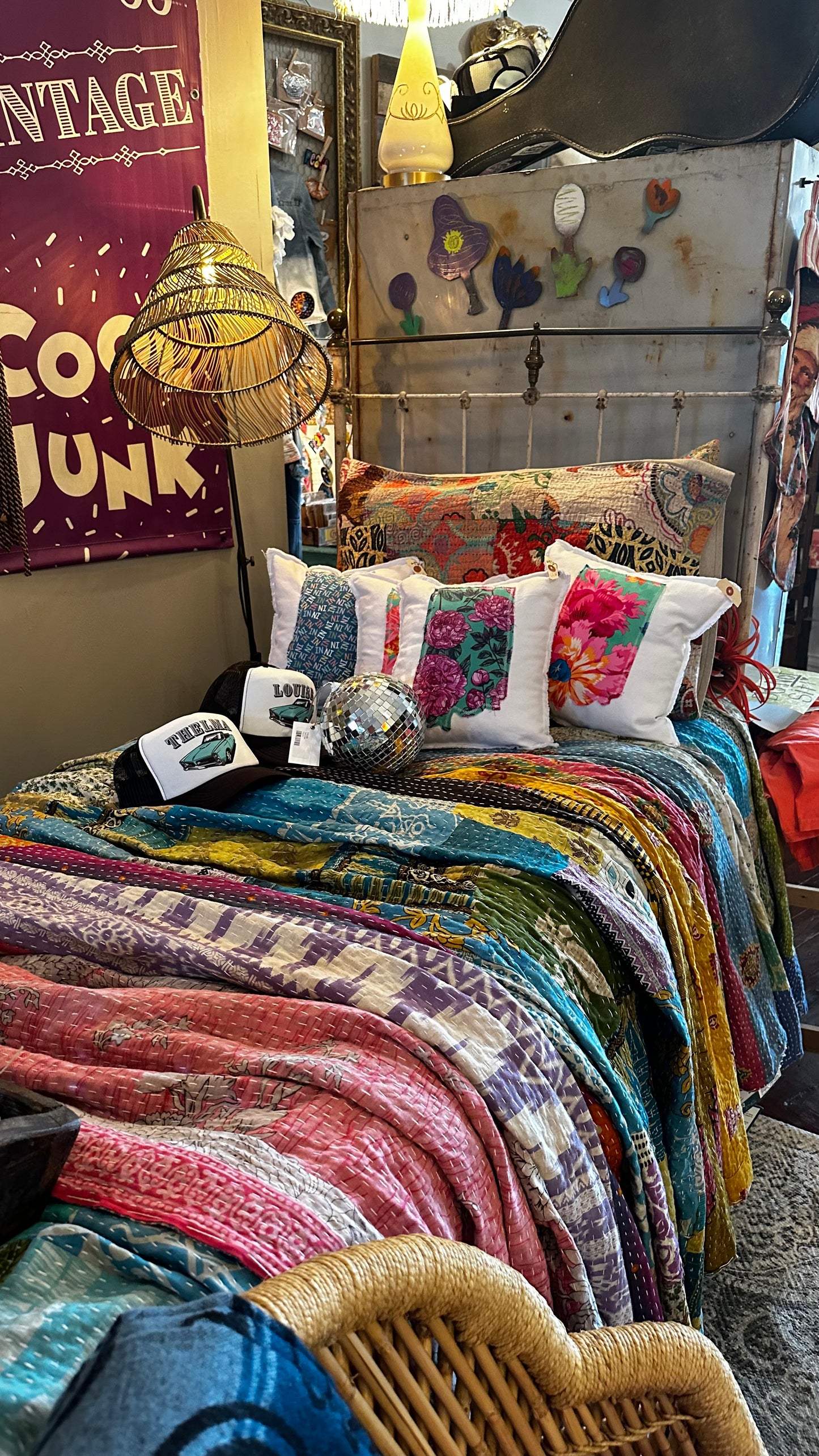 Kantha twin quilt