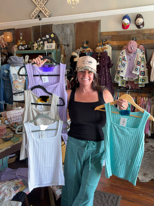 Soft square neck tank