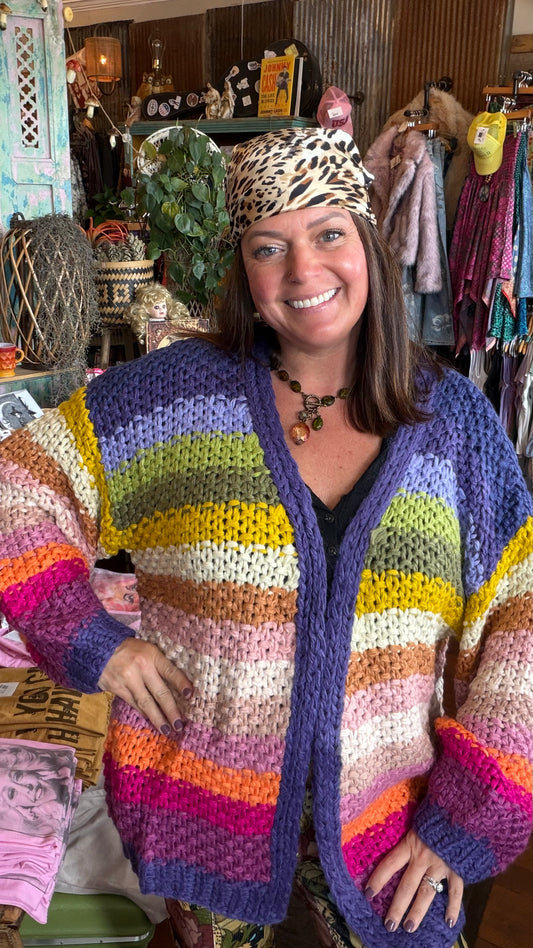 Hand crochet rainbow