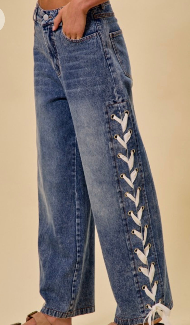 Tied down denim