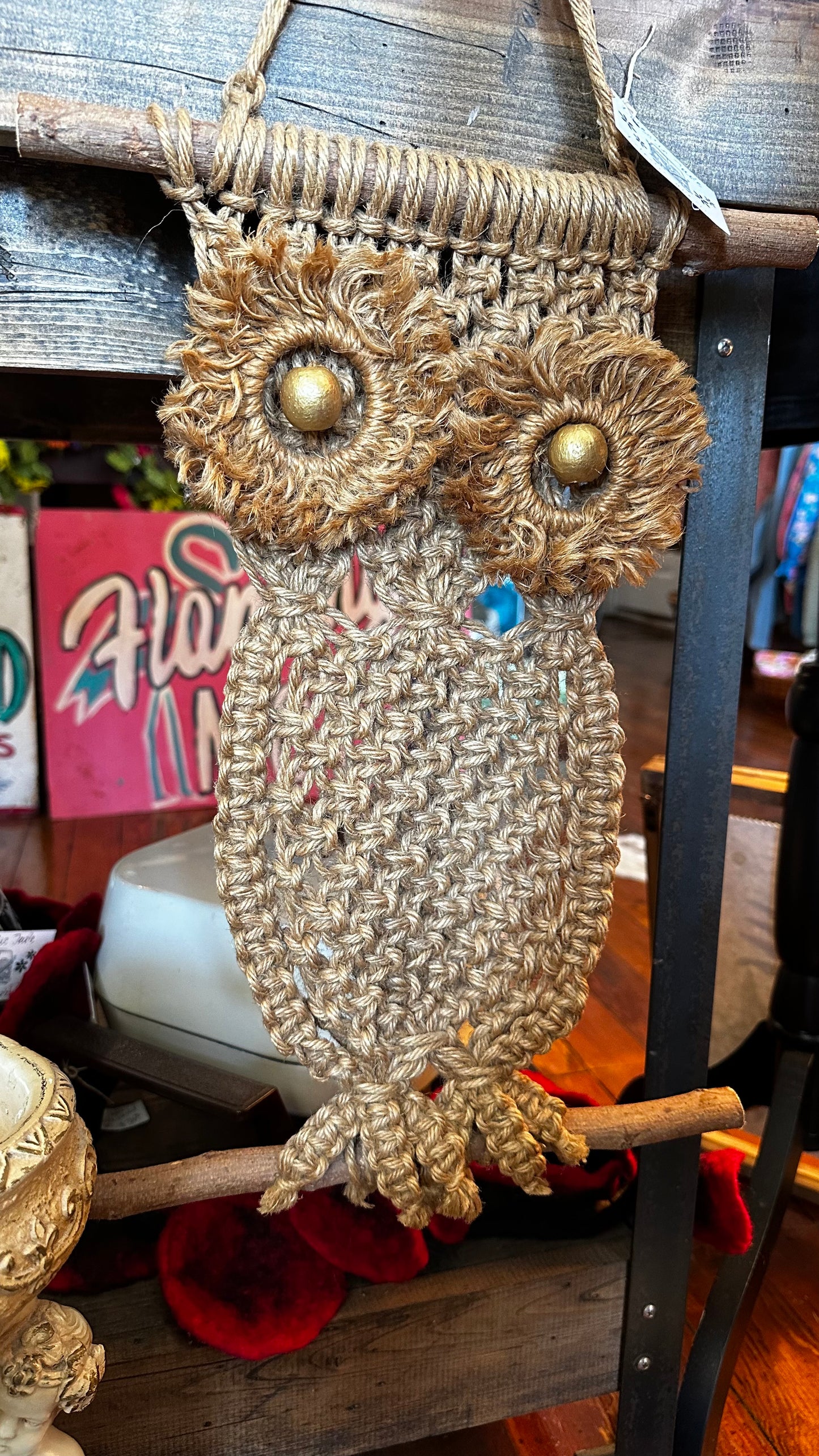 Vintage owl macrame