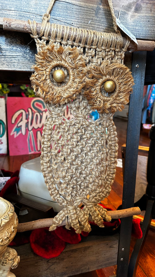 Vintage owl macrame