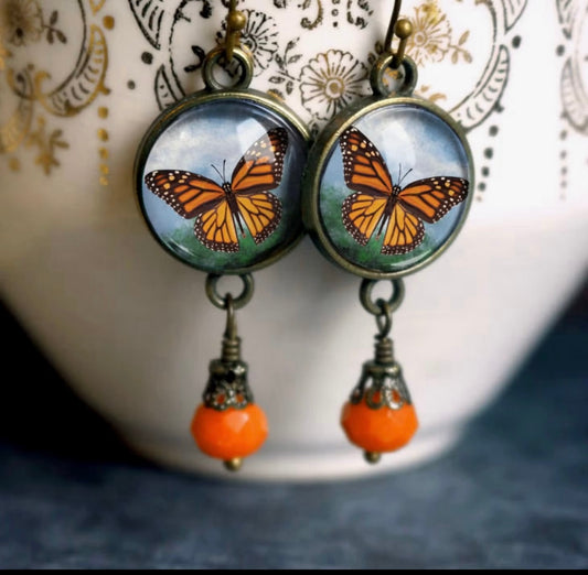 Monarch Butterfly Glass