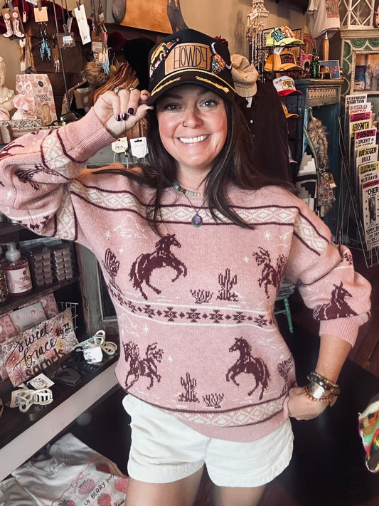 Pony up sweater