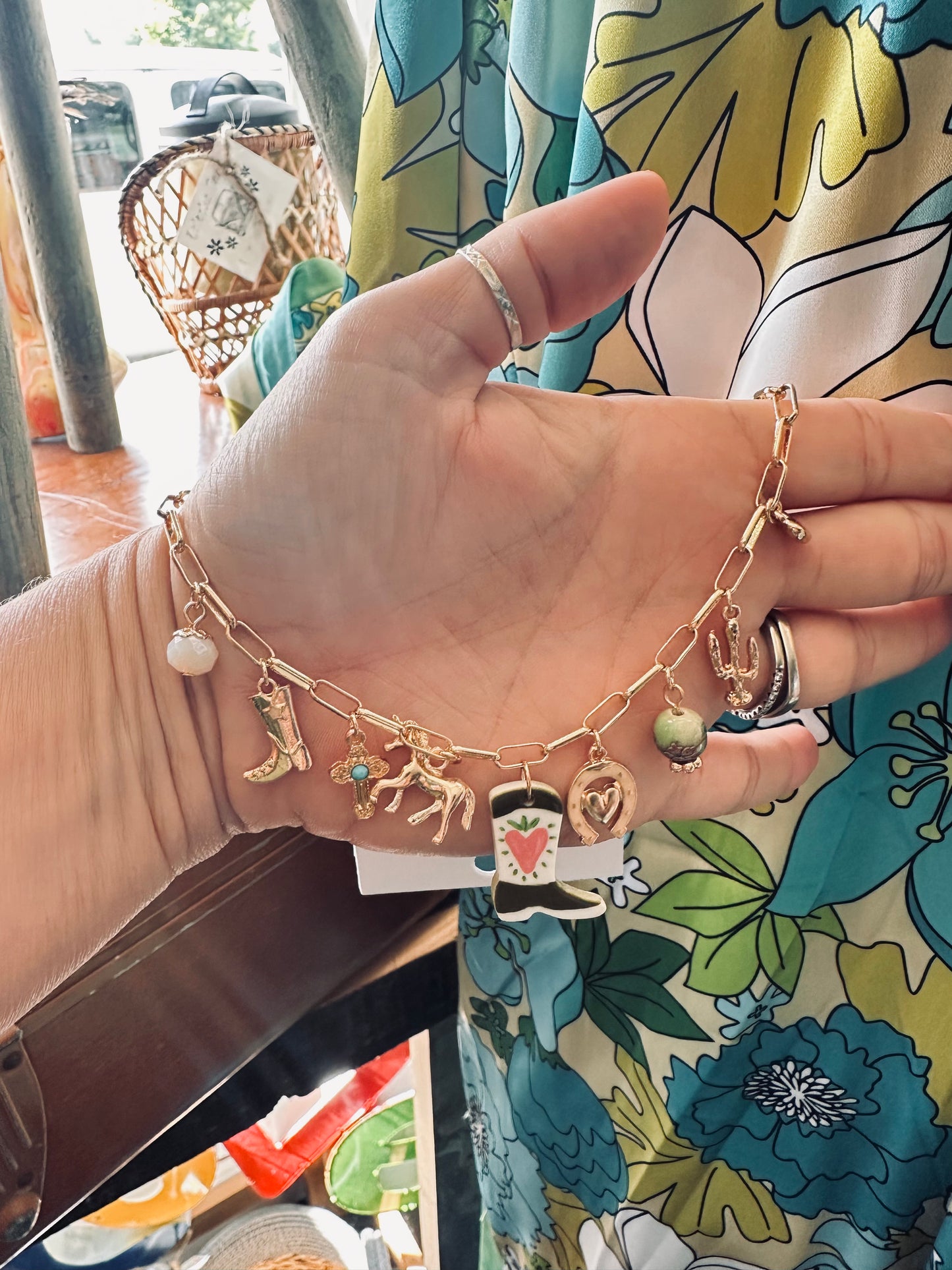 Cactus cowboy charm