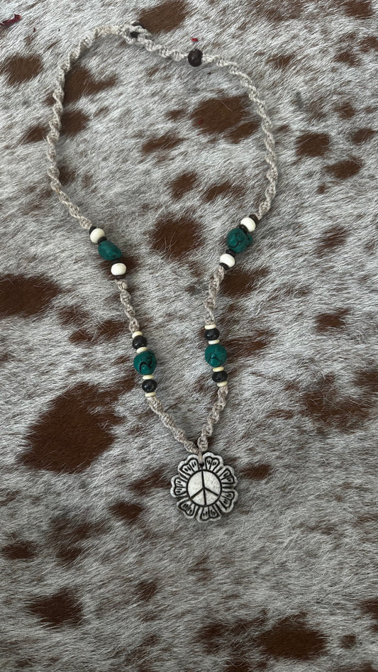 Hemp peace necklace