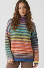 Stripe Mock Neck