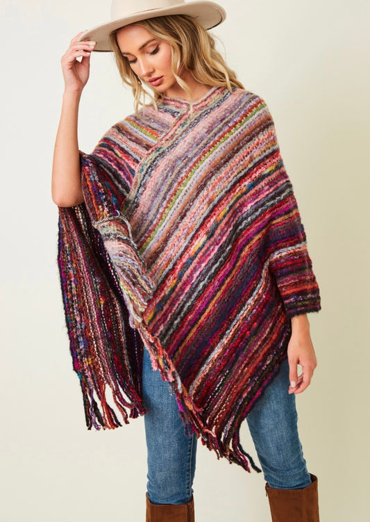 Poncho yarn sweater