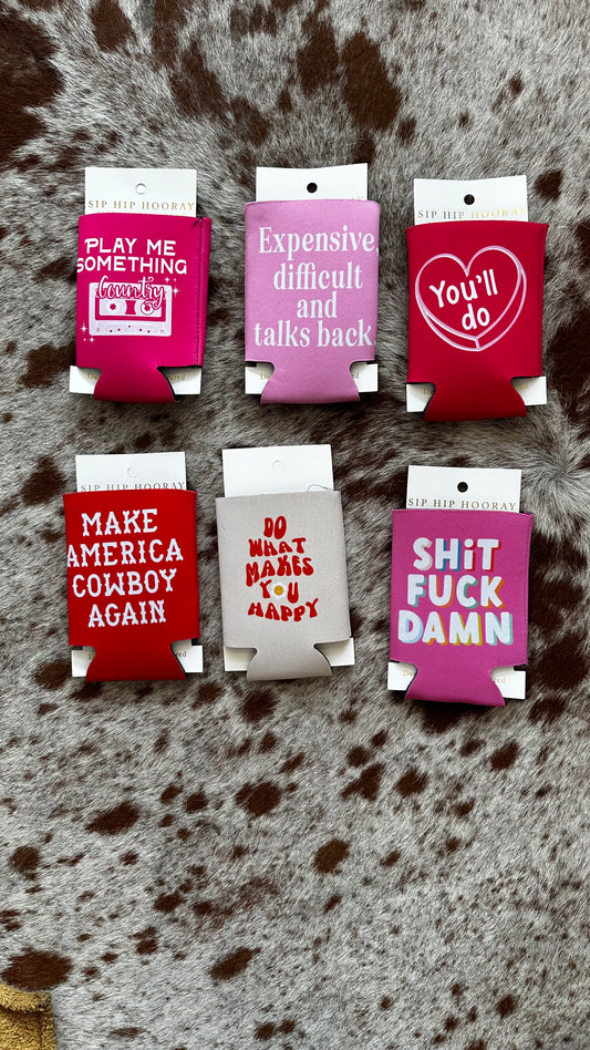 All the pink koozies