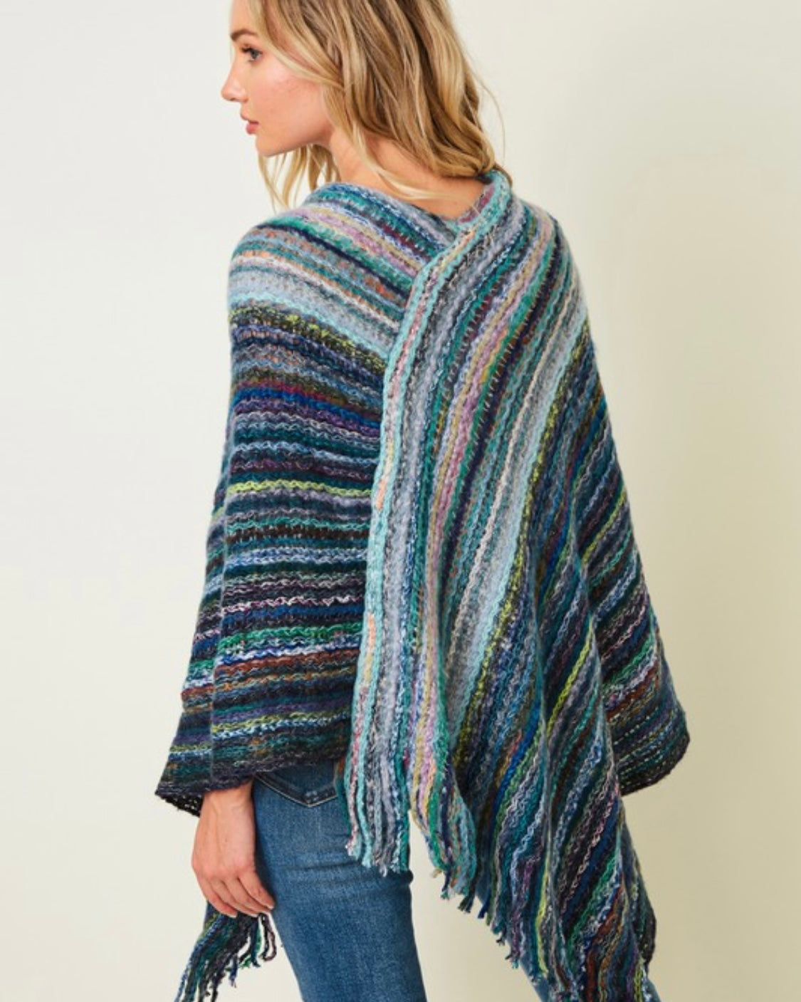 Poncho yarn sweater