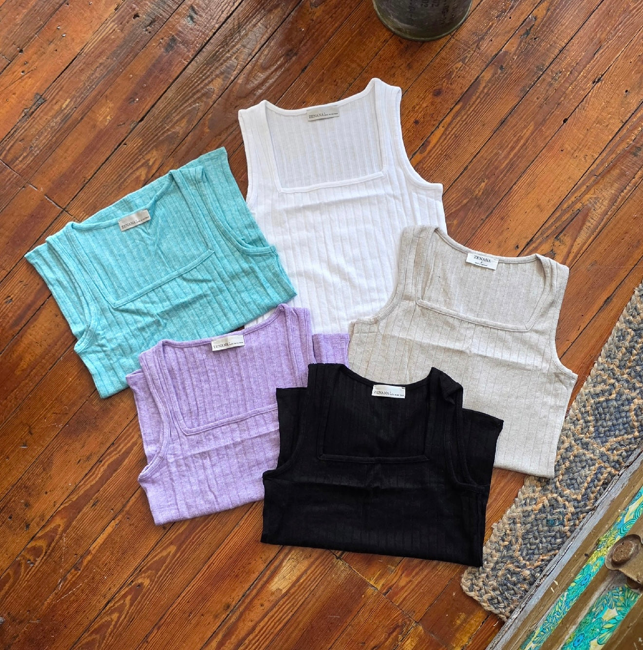 Soft square neck tank