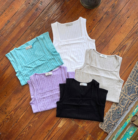Soft square neck tank