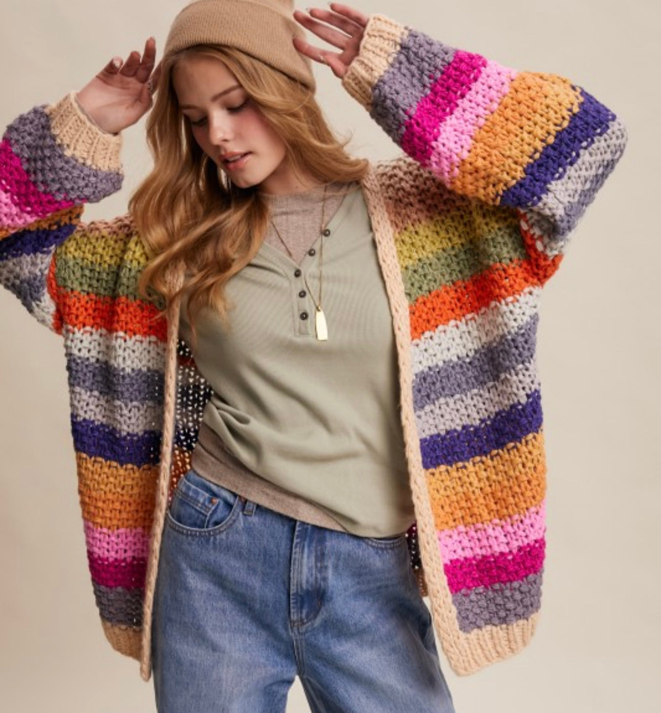 Hand crochet rainbow