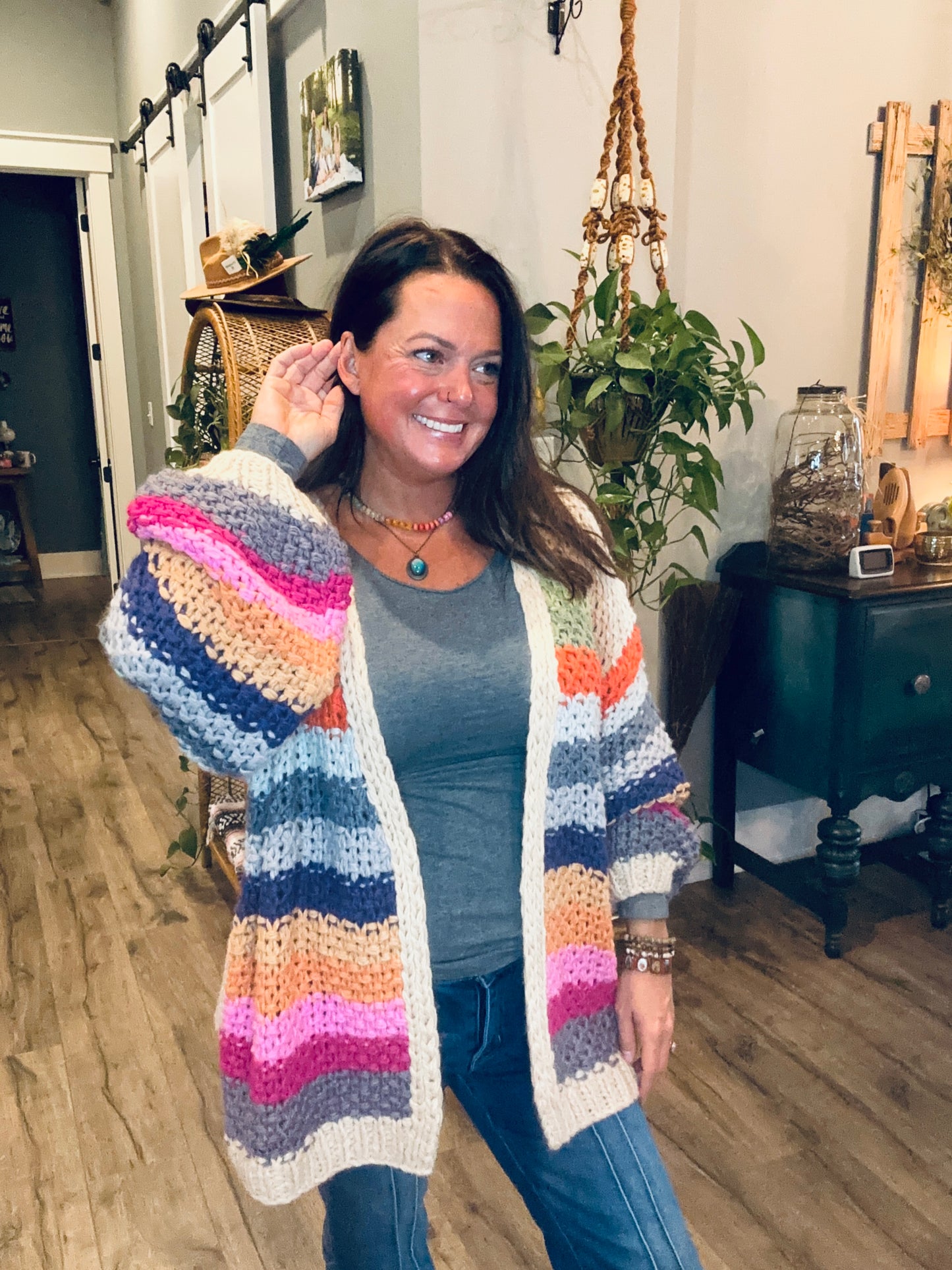 Hand crochet rainbow
