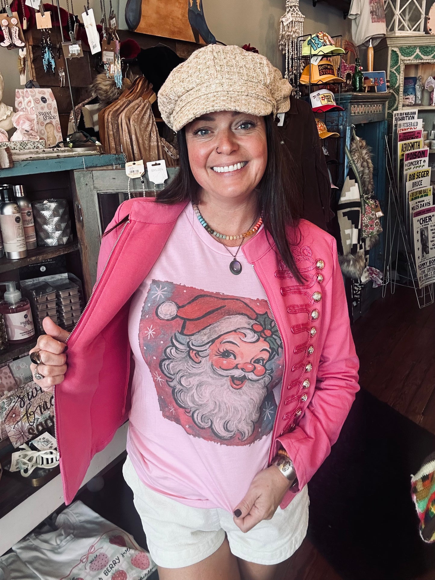 Pink Santa Tee